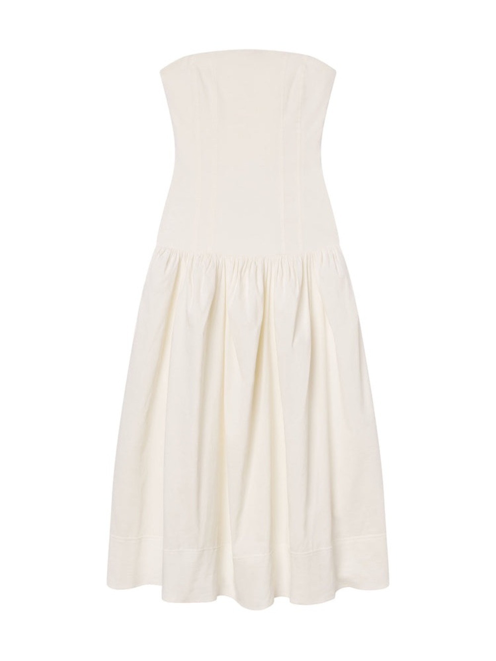 A.L.C June Strapless Linen Midi Dress